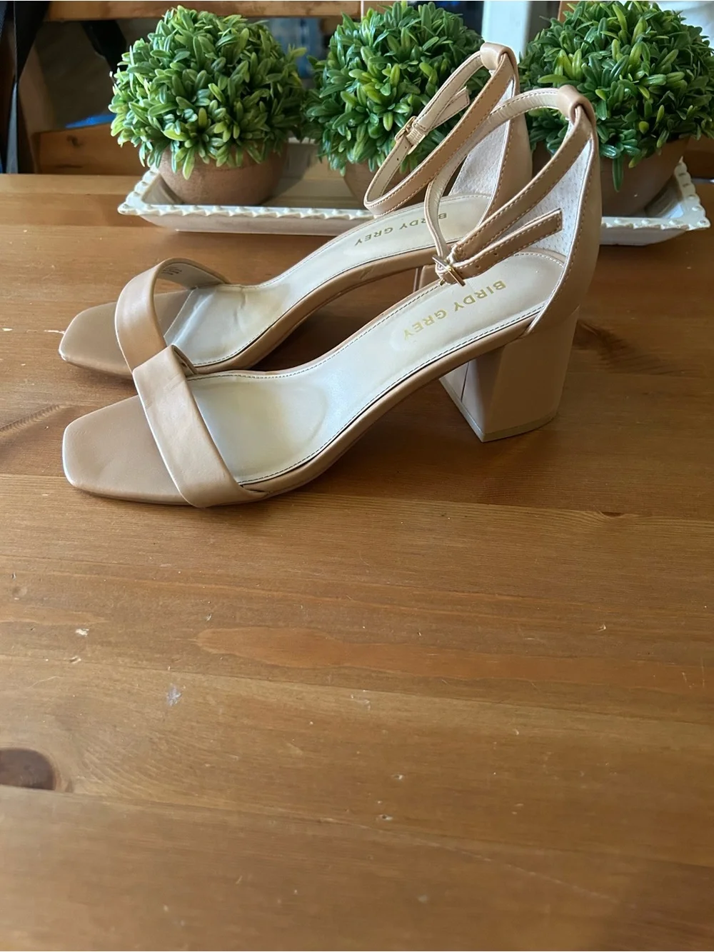 Birdy Grey Size 9 Women's Nude Block Heels